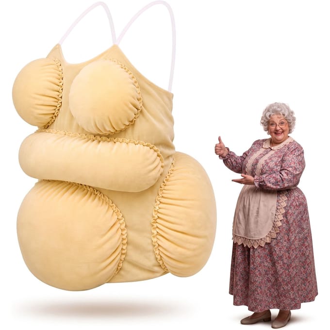 Halloween dikke buik grappige rekwisieten One size fits all adults beige