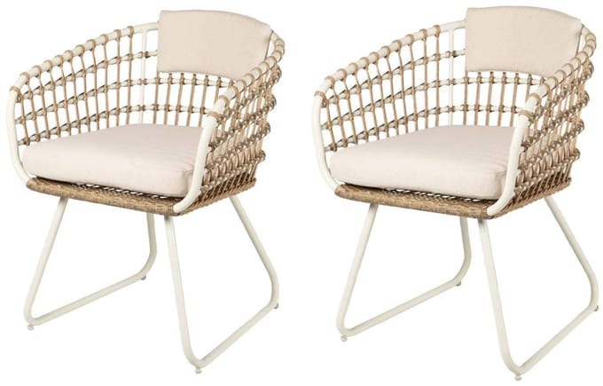 set van 2: Casa – Eetkamerstoel ‘Bones’ 80 x 62 x61cm – zand
