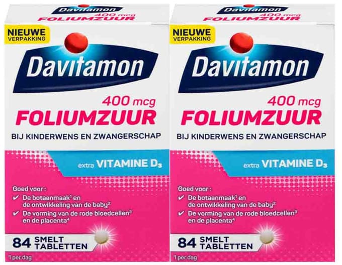 Davitamon Foliumzuur - 2 x 84 smelttabletten - Voordeelverpakking