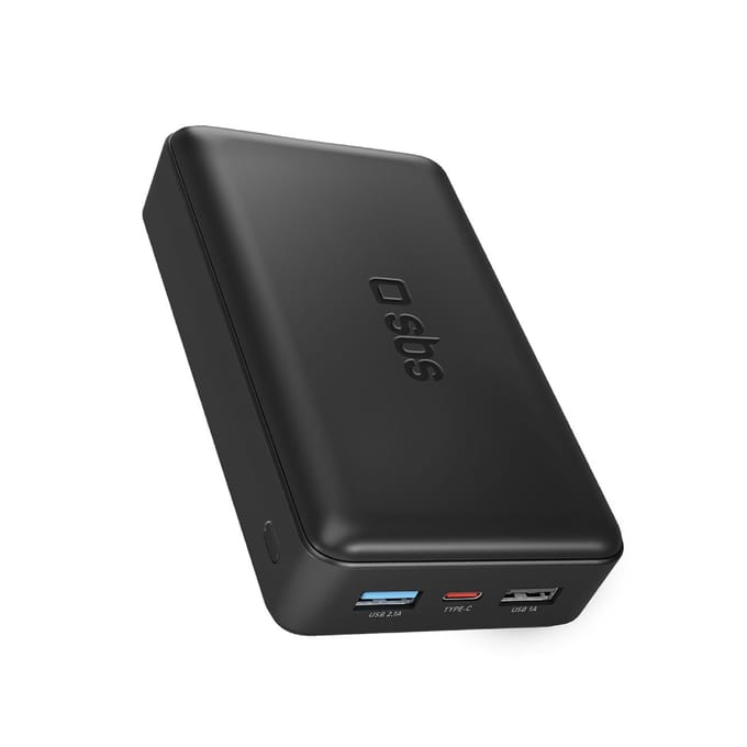 Powerbank 20000 mAh USB-A USB-C - zwart