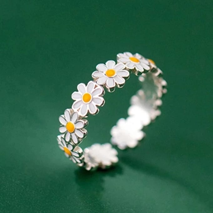 Bloemenring - Ring met madeliefjes - Verstelbaar