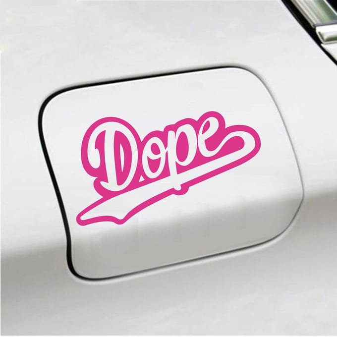 Bumpersticker - Dope - 10 X 18 - Roze