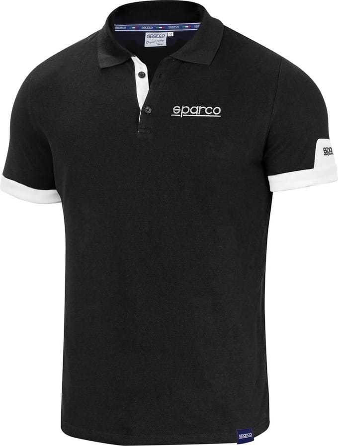 Sparco Corporate Poloshirt - Wit/Marineblauw/Zwart