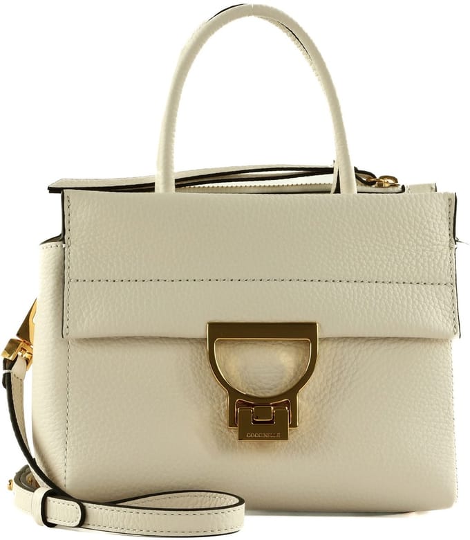 COCCINELLE Leren Handtas Schoudertas Arlettis Handbag Blanco Crème