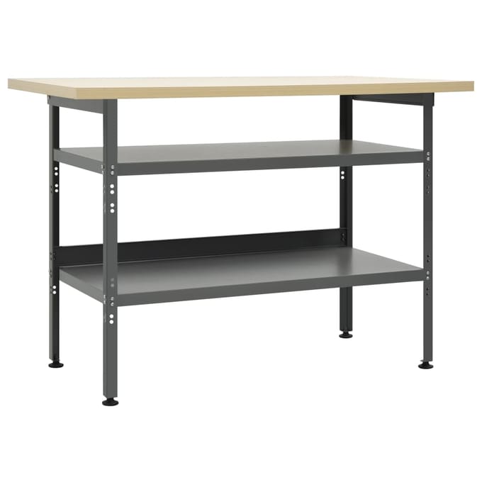 vidaXL - Werkbank - 120x60x85 - cm - staal - grijs
