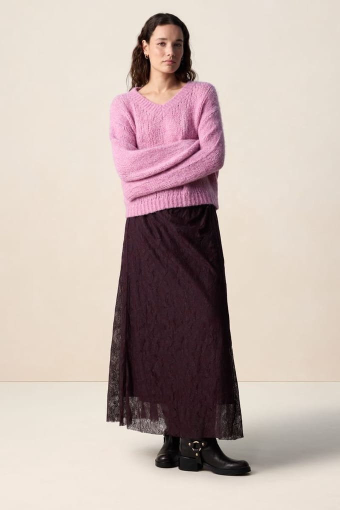 Sissy-Boy - Paarse kanten maxi rok