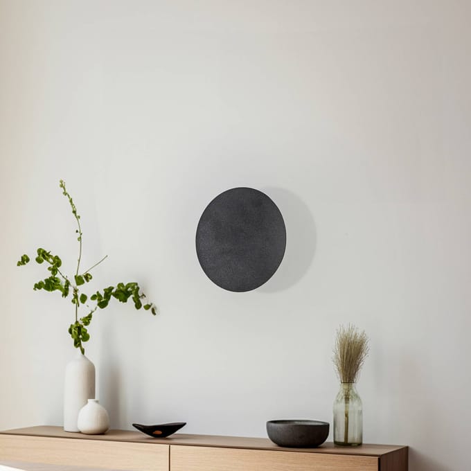 TK Lighting wandlamp Lunia New, zwart, Ø 20 cm