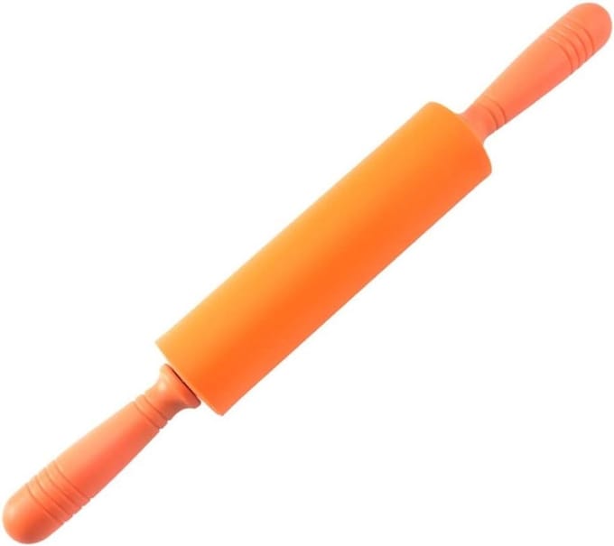 Deegroller Siliconen - Bakgereedschap Keuken - Bakken Thuis - Ergonomische Handgreep - 30 cm - Oranje