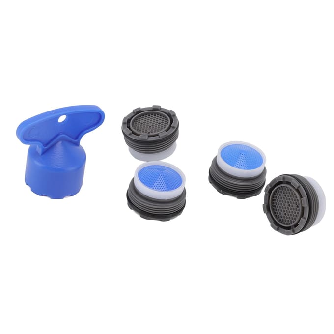 Lot de 5 aérateurs de robinet M21,5 mm avec clé pour salle de bain et cuisine blue