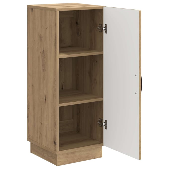 vidaXL - Dressoir - Artisanaal - eiken - 33 - x - 34,5 - x - 87 - cm - Bewerkt - hout