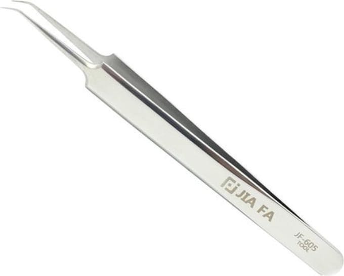 Let op type!! JIAFA JF-605 Stainless Steel Curved Tip Tweezers