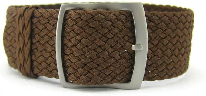 Premium Braided Perlon Strap - Geweven Perlon Horlogeband - Bruin 16mm