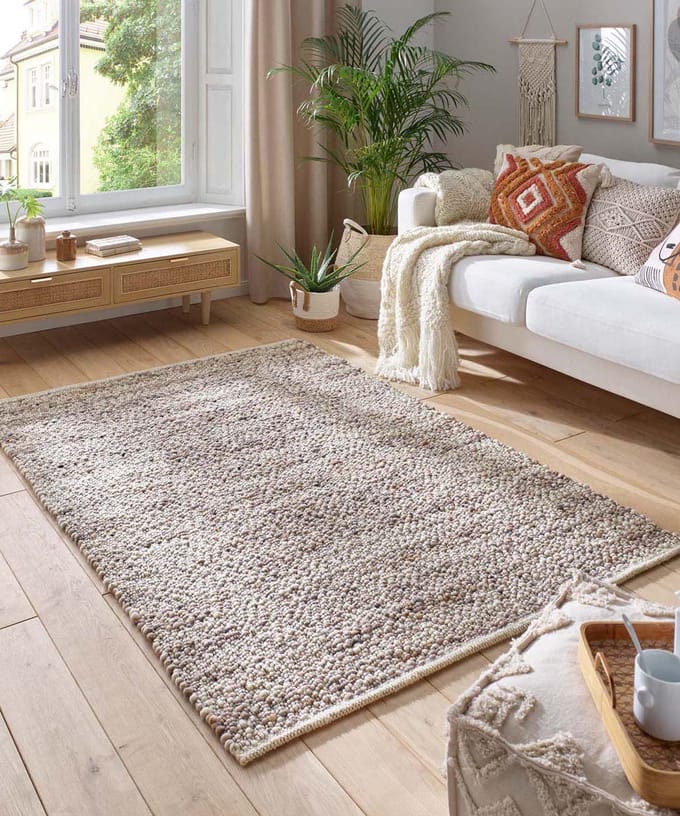 Wollen vloerkleed - Ursule bruin/grijs 170x230