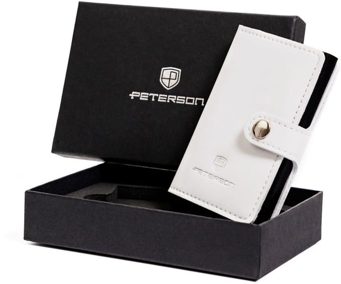 Peterson - Lederen Kaart- en Visitekaarthouder - Slim - Aluminium Bescherming - 7 Kaarten