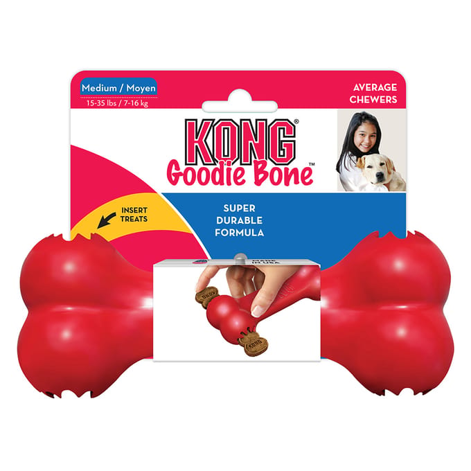 Kong Goodie Bone - Kauwspeelgoed - 178 mm x 153 mm x 51 mm - Rood - 1 stuk