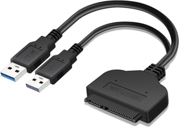 Dubbele USB 2.0 naar SATA Hard Drive Adapter Kabel voor 2-inch SATA HDD / SSD