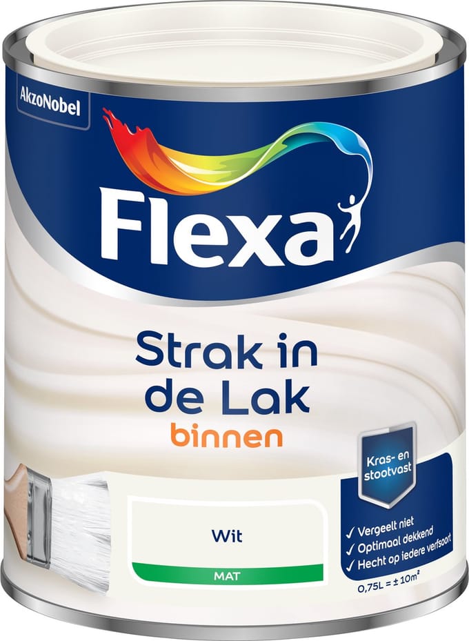 Flexa - Strak In De Lak Binnenlak Mat - Wit - 750 Ml