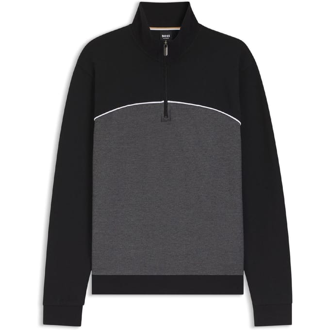 Boss Heren Quarter Zip Sweatshirt (Zwart)