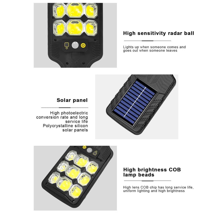 Superheldere Solar Straatverlichting PIR Bewegingssensor Lampen Buitenplaatsverlichting Zonne-energie 1PCS COB