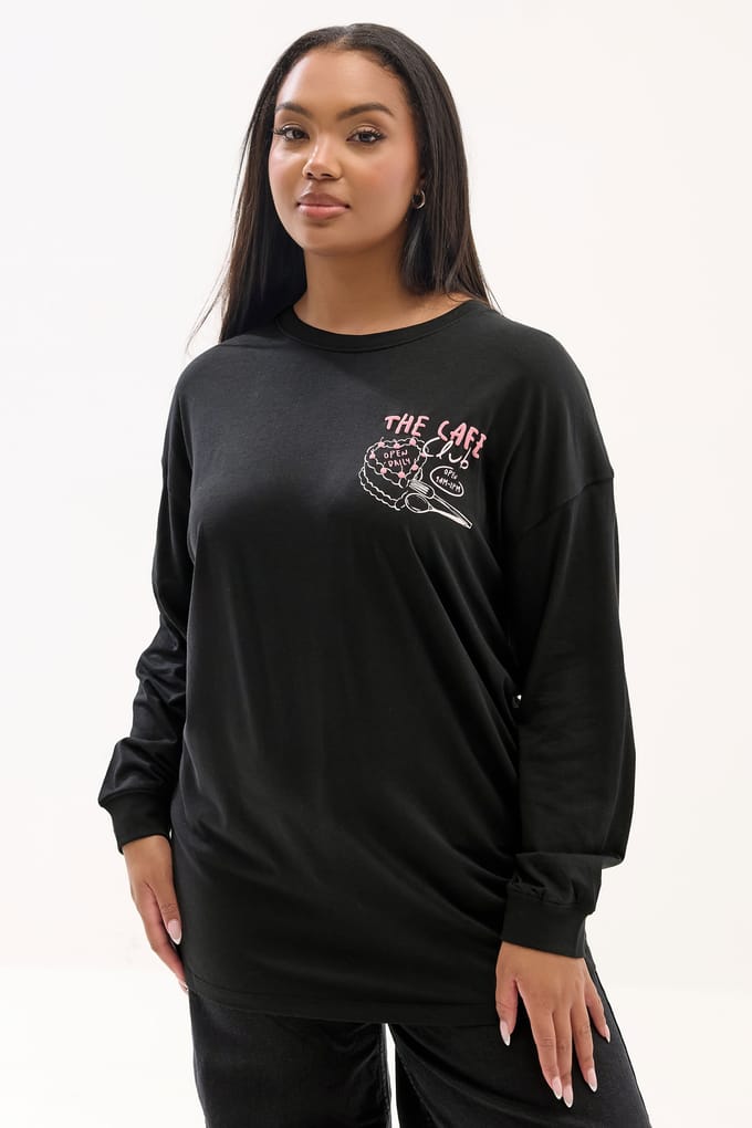 Yours The Cafe Tshirt Met Lange Mouwen Size 42