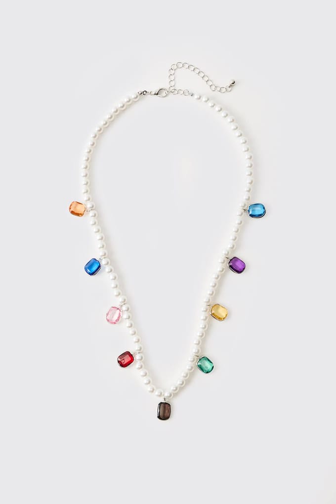 Edelsteen Imitatie Parel Ketting | Pearl