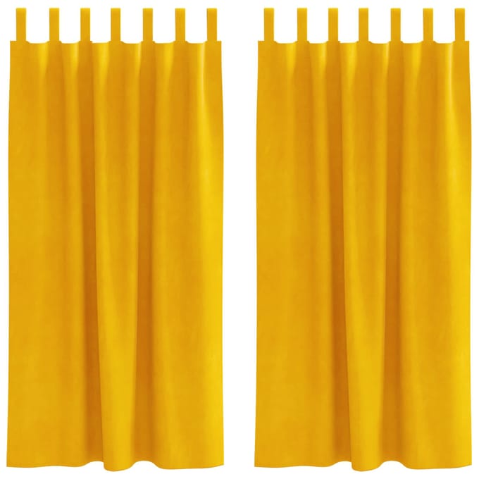vidaXL - Gordijnen - 2 - st - Mosterdgeel - 140 - x - 175 - cm - fluweel