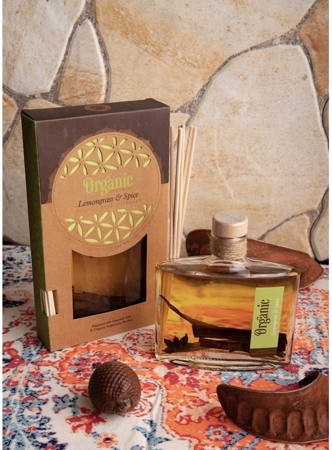 Organic goodness - citroengras en kruiden geurstokjes - reed diffuser - geurverspreider - 1 stuks
