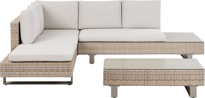 LANCIANO - Loungeset voor 5 - Gebroken wit - PE rotan