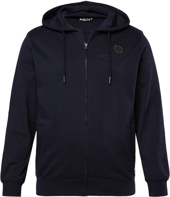 Men Plus - Heren - Trainingsjasje met capuchon print - Navy blauw - Maat L
