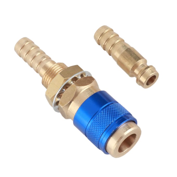 8mm Lasbranderslang Adapter Messing Connector Snelkoppeling Fitting Kit voor MIG TIG Laspistool Blauw