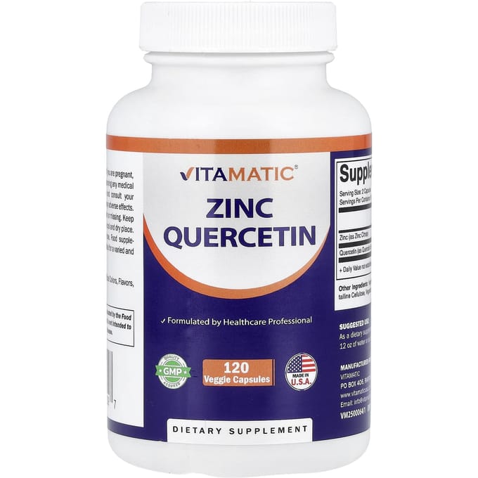 Vitamatic, Zink Quercetine, 120 Plantaardige Capsules