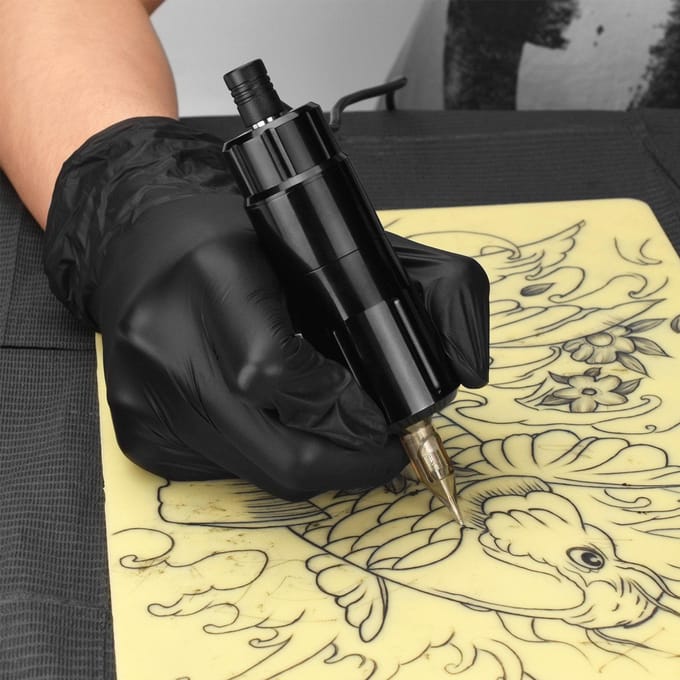 ATOMUS Aluminium Rotary Tattoo Pen Korte Penstyle Tattoo Machine Shader Liner Motorvermogen oranje