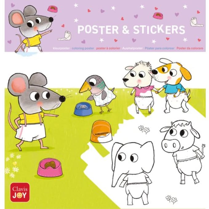Kleurposter Muisje. Mag ik eens in je potje kijken?