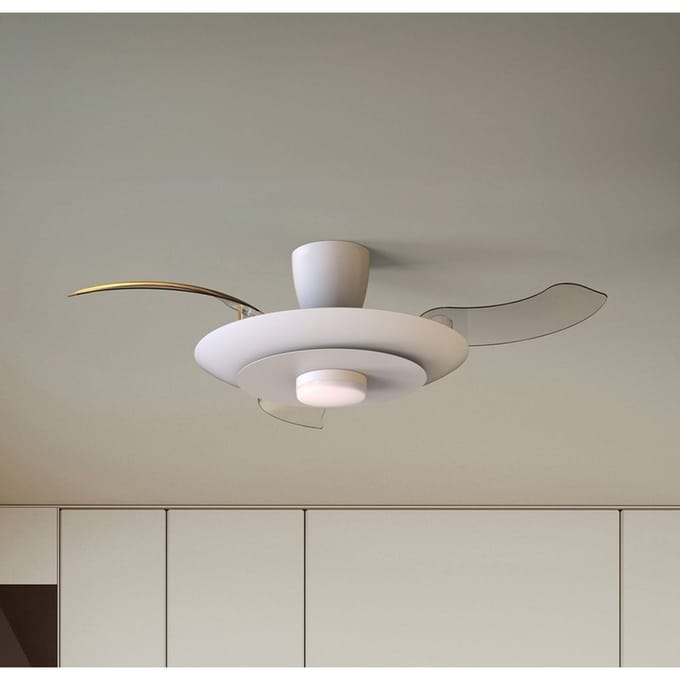 Mantra Iluminación LED plafondventilator Kyoto, wit, DC, stil, CCT, 106 cm