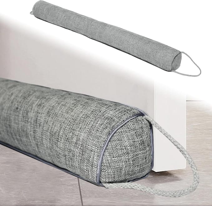 Tochtstopper Deur - Windstopper - Huis Isoleren - Driehoekig Design - 92 cm - Lichtgrijs
