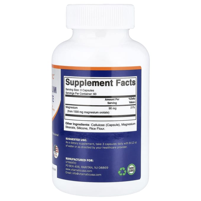 Vitamatic, Magnesiumorotaat, 180 capsules (500 mg per capsule)