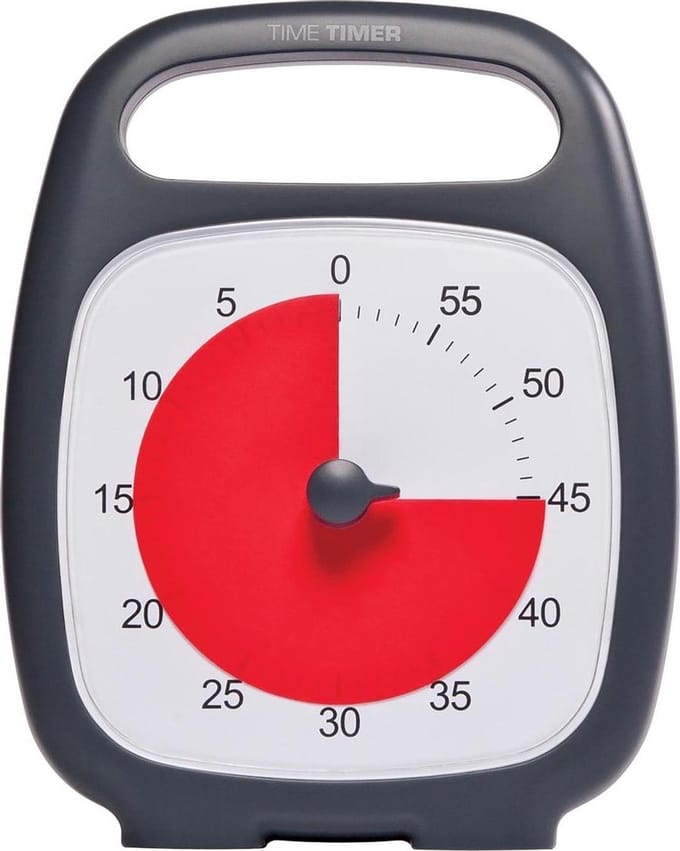 Time Timer® - Plus - 60 Minuten - 18 x 15 cm - Zwart