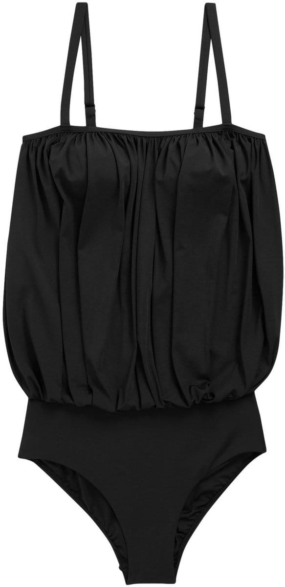 Next - Dames - Figuurvormend blousonbadpak met print - Zwart