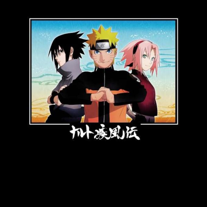 Naruto Team Unisex T-Shirt - Black - S
