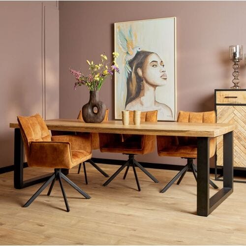 Mango eettafel 220 cm U poot