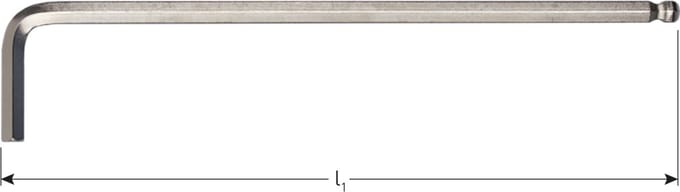 Kogelkop-inbussl. lang model metrisch 8,0x200mm (nikkel) - 8820080