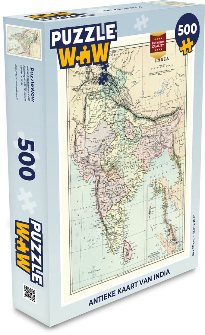 Puzzel Landkaart - India - Geschiedenis - Legpuzzel - Puzzel 500 stukjes