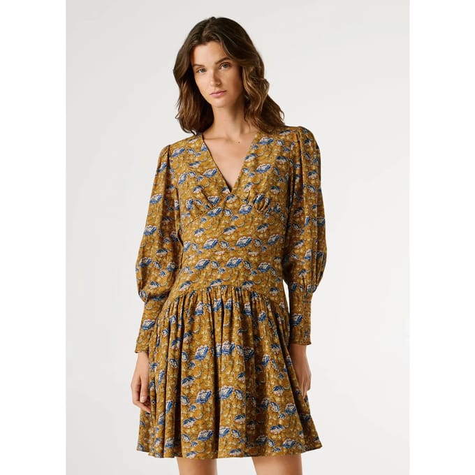 Pepe Jeans Avi Korte Jurk Met Lange Mouwen Bruin S Vrouw