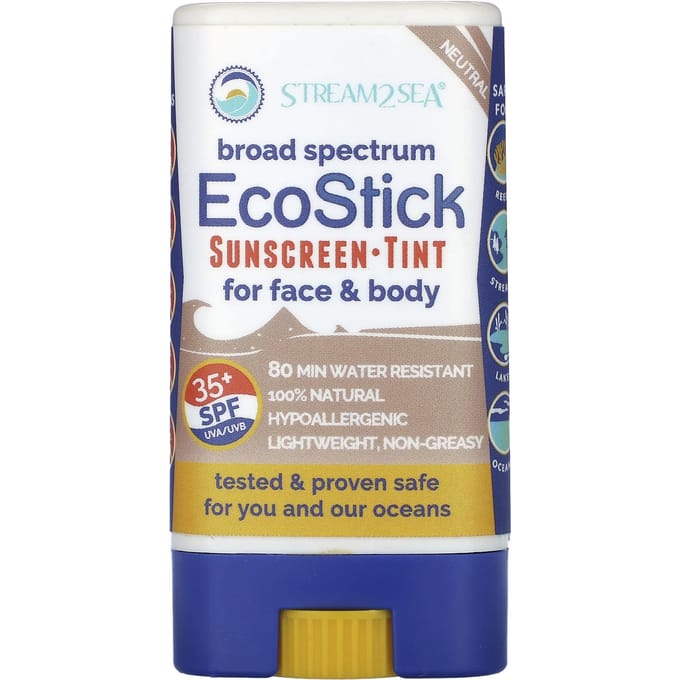 Stream2Sea, Ecostick Sunscreen Tint, Spf 35+, Neutral, 14G(0.5Oz) white