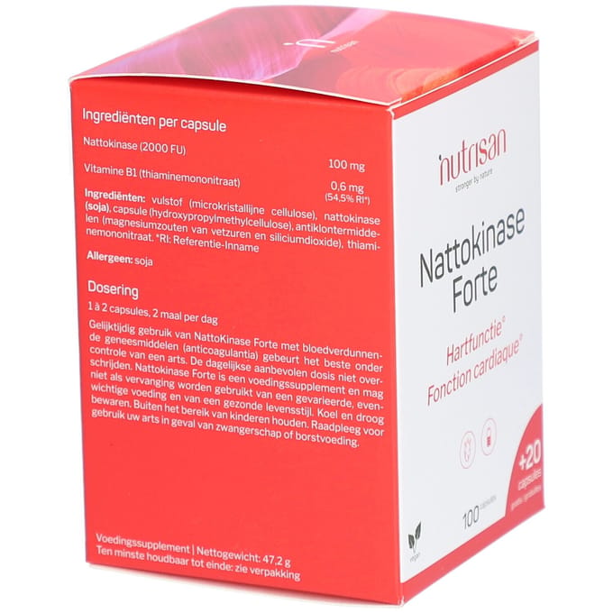 Nutrisan Nattokinase Forte 100 + 20 Capsules Gratis 100+20