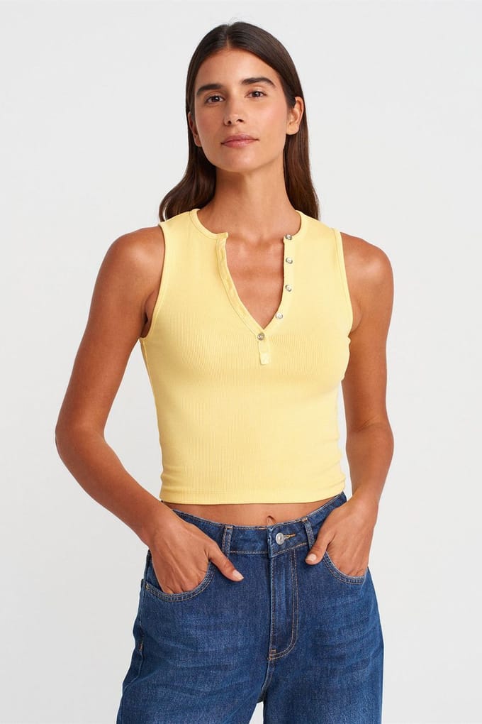 Vrouwen Geribbelde Katoenmix Crop Top