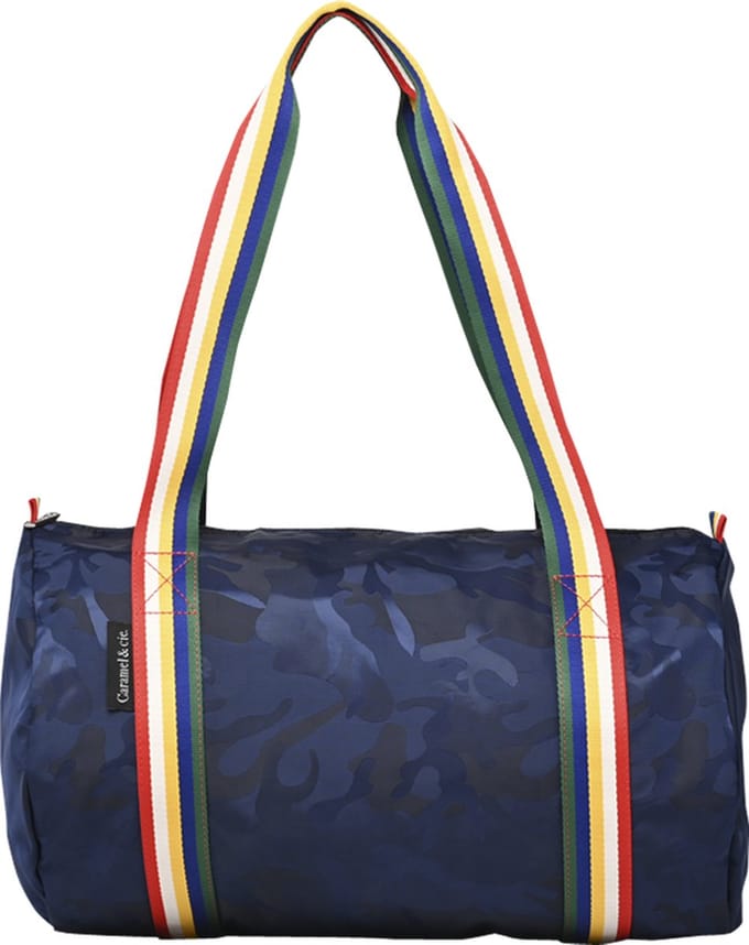 Caramel & Cie Weekendtas/Duffelbag - Vlinder Camo Blauw