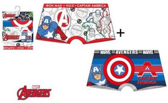 Avengers boxershort - Marvel - Iron Man - Captain America - Hulk - 2 stuks - maat 6/8 jaar