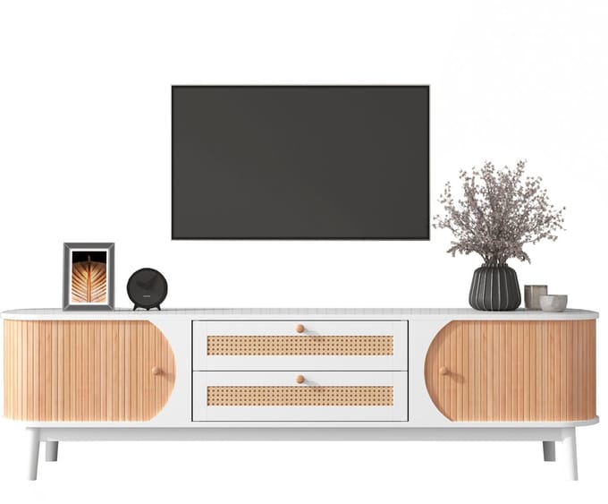 Tv-meubel - 170cm - Wit - Opbergruimte
