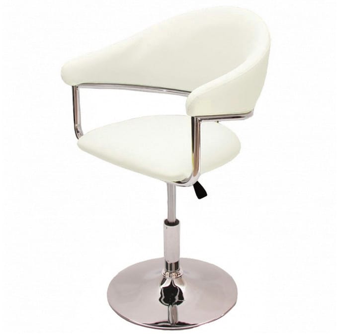 Barkruk MCW-L51, barkruk barkruk lounge stoel, kunstleer ~ crème